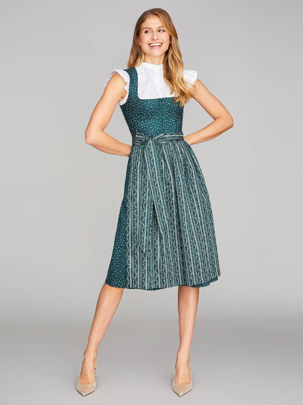 Limberry Grünes Waschdirndl mit Streublumen - OPHELIA EMERALD 50% Rabatt für begrenzte Zeit