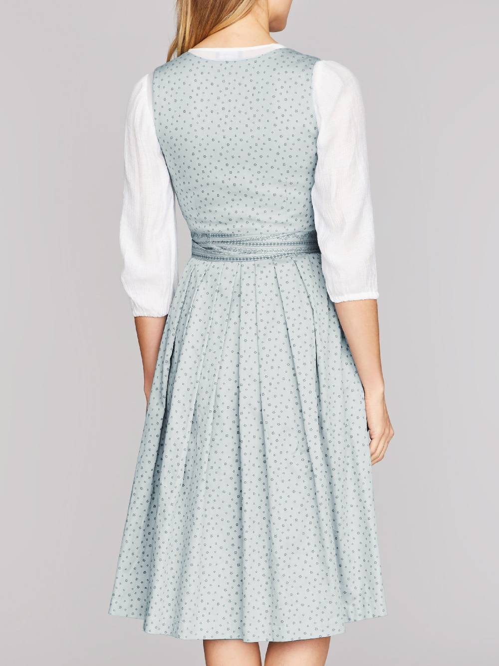 Limberry Hellblaues Waschdirndl mit Streublumen - OPHELIA SAGE GREEN Rabatte dieses Monats