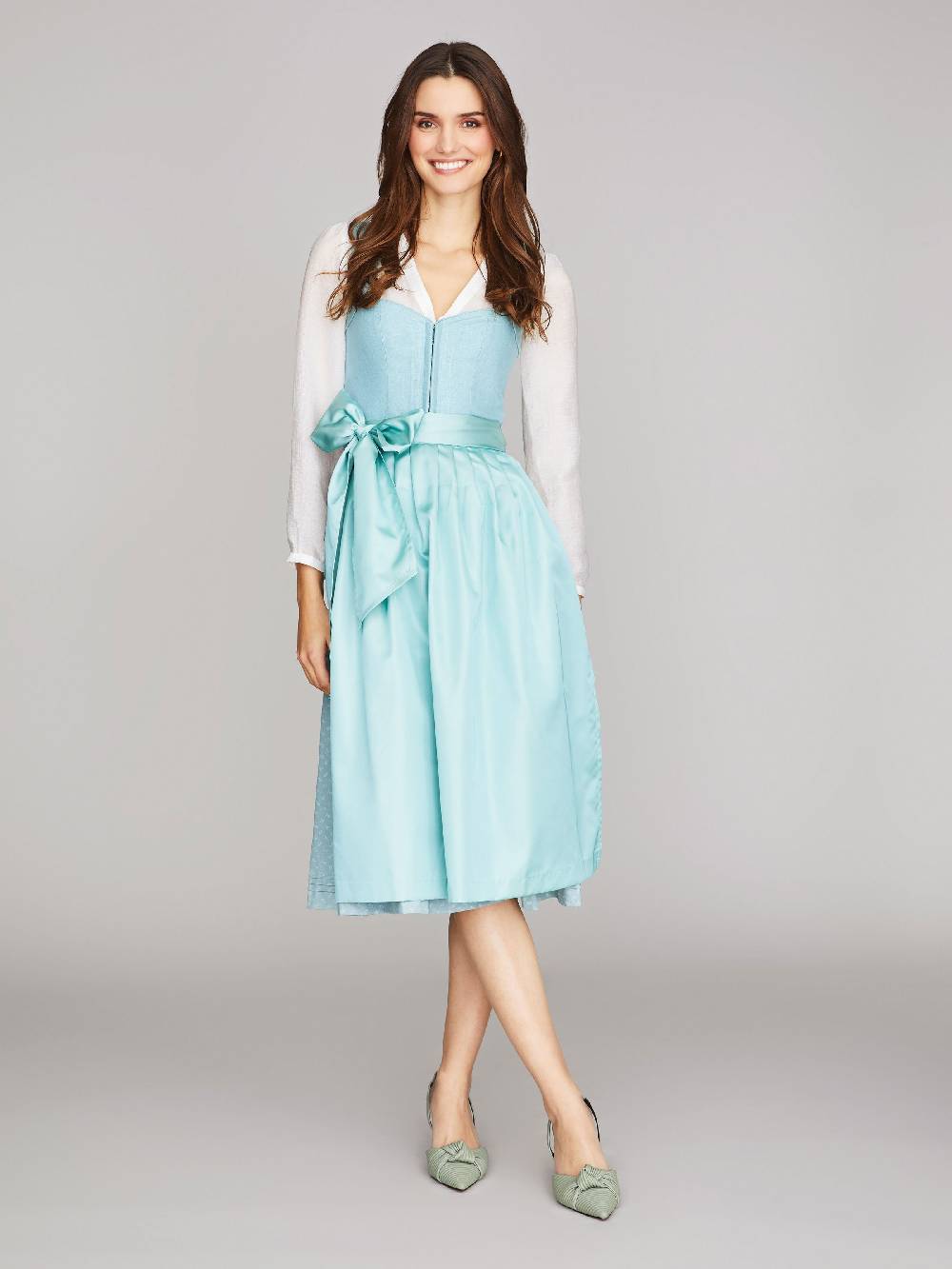Limberry Hellblaues Dirndl mit Leinen-Mieder - NELLIE GRAPE Auslauf