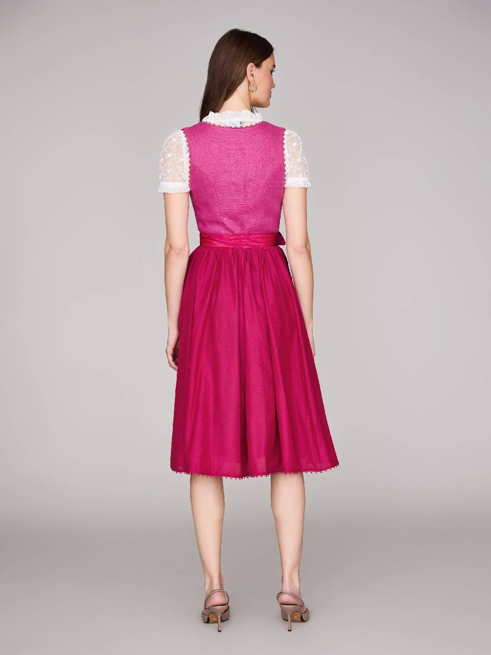 Limberry Pinkes Dirndl mit Leinen-Mieder - MÜNCHEN PINK Limitierter Zeitrabatt