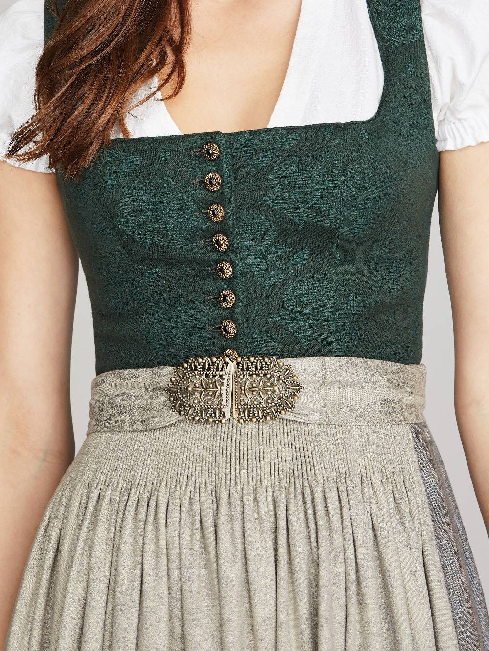 Limberry Tannengrünes Dirndl mit Blumen-Muster - MONIKA TANNE Fabrik Onlineshop
