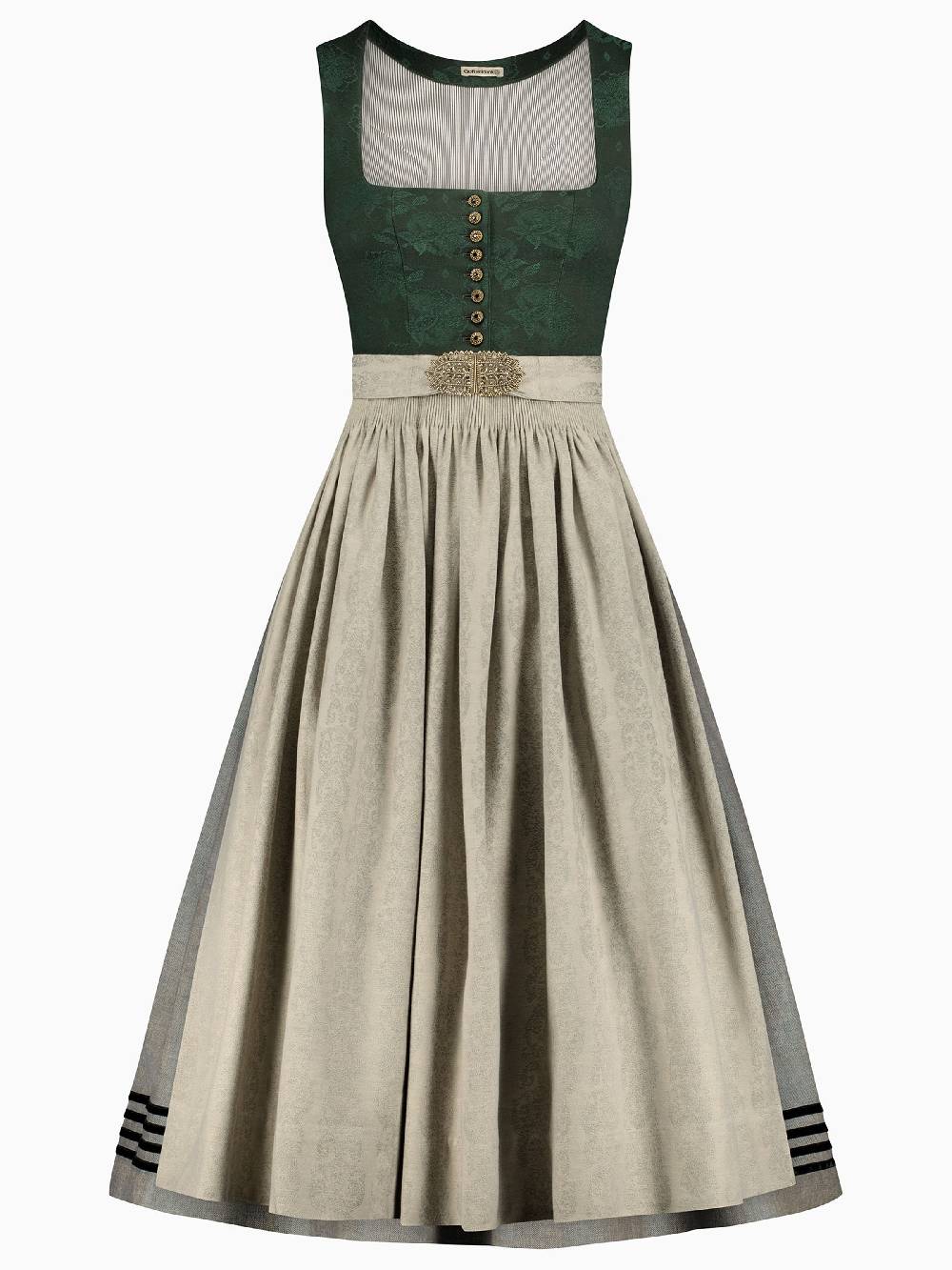 Limberry Tannengrünes Dirndl mit Blumen-Muster - MONIKA TANNE Fabrik Onlineshop