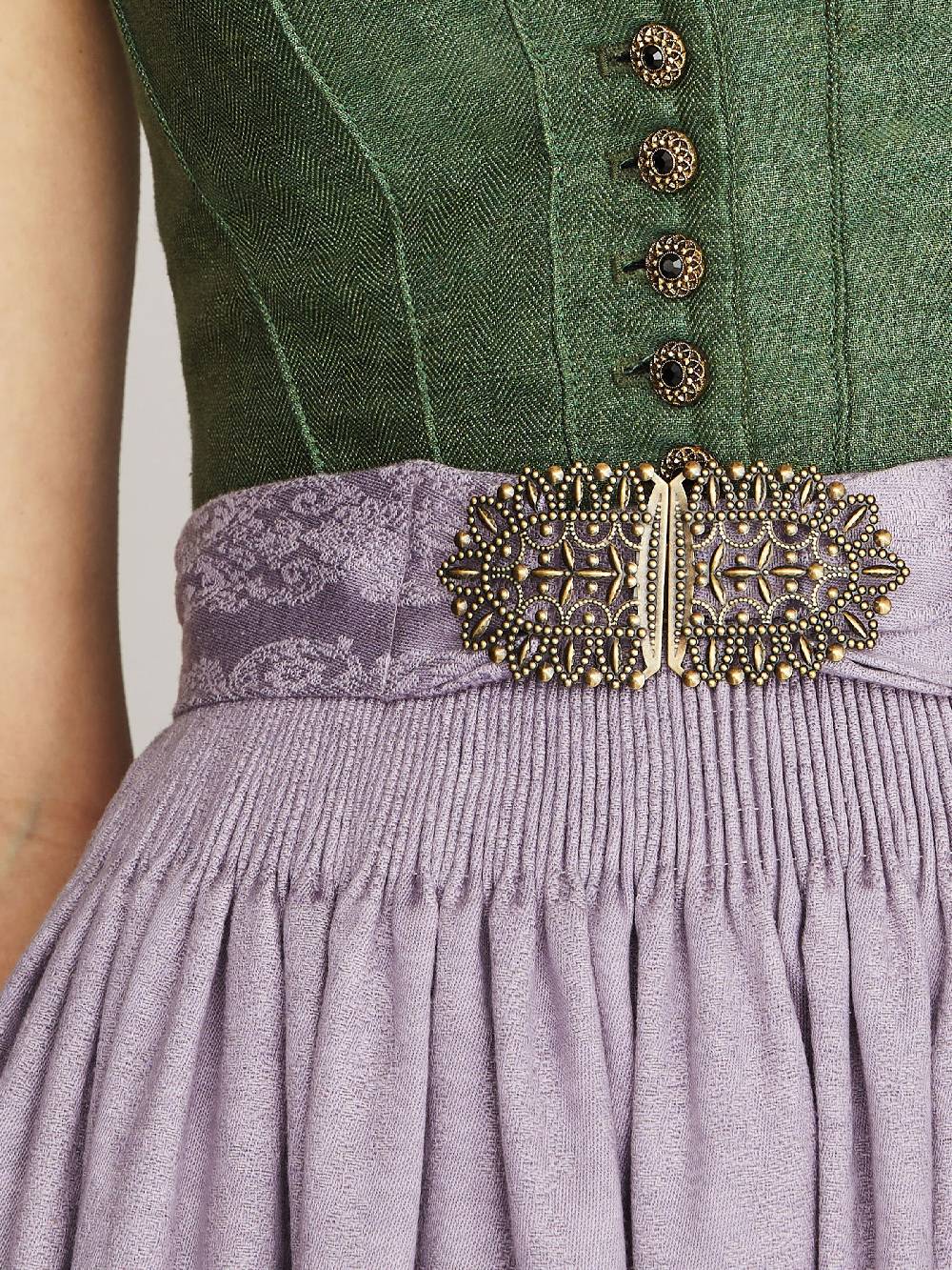 Limberry Kleegrünes Dirndl aus Leinen - ANNABELLE KLEEGRÜN Fabrikpreis