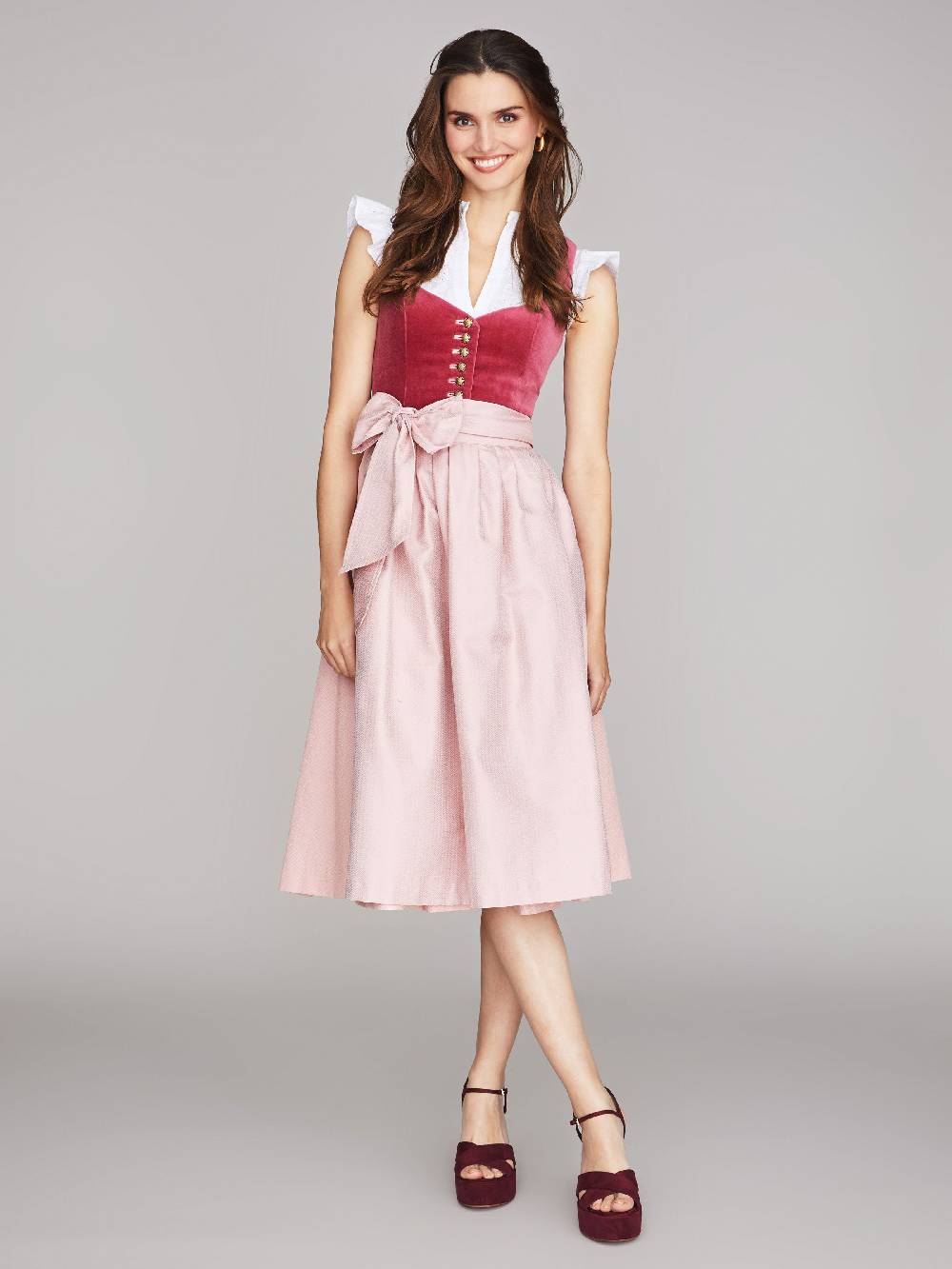 Limberry Pinkes Dirndl mit Samt-Mieder - JANNI VELVET TULIP Versandkostenfrei