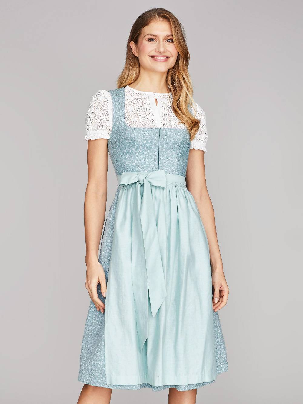 Limberry Hellblaues Dirndl mit Streublumen - LILIA PISTACHIO Flash Sale