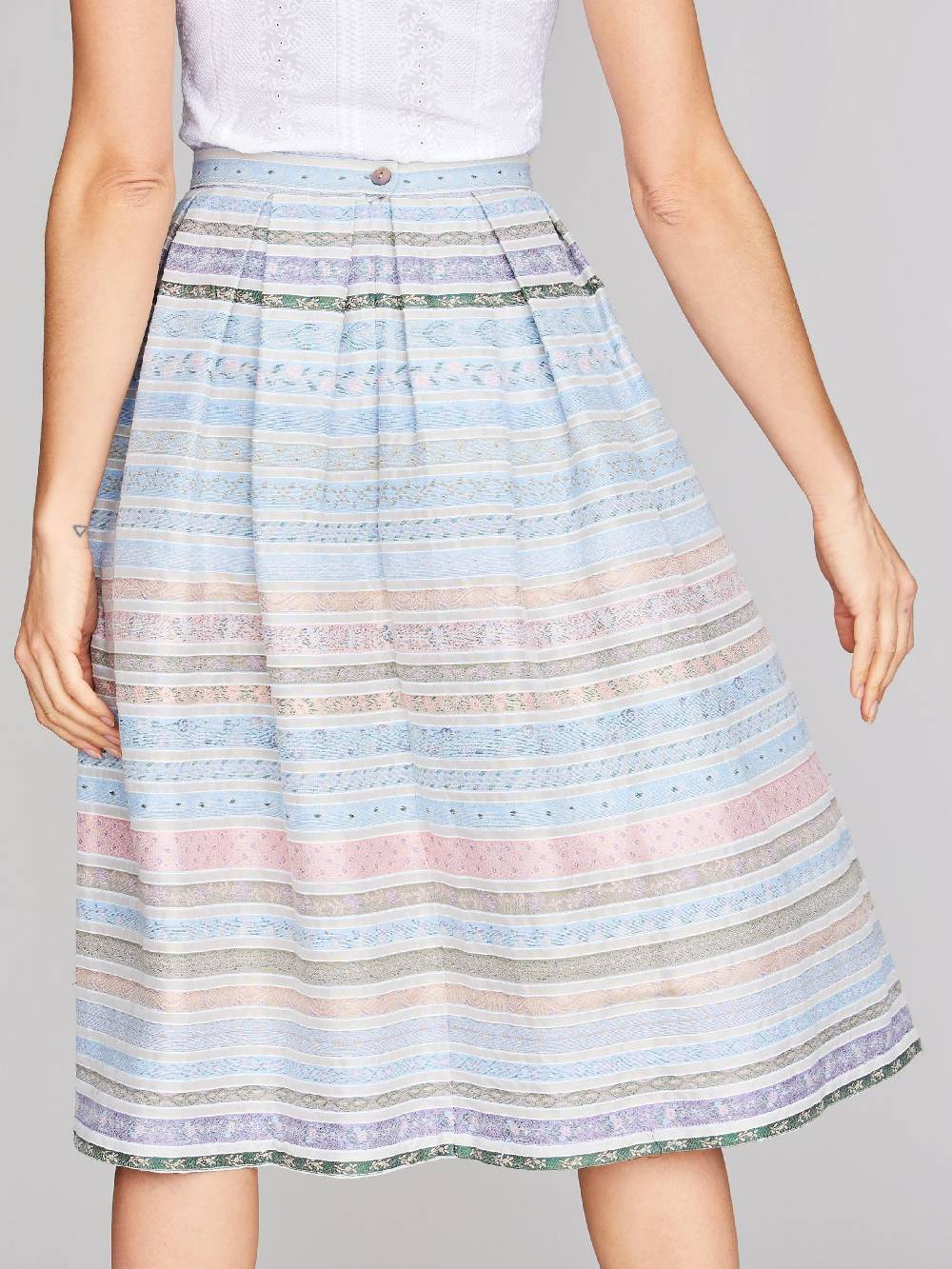 Limberry Gestreifter hellblauer Trachtenrock - FIORELLA LIGHT BLUE Cyber Monday