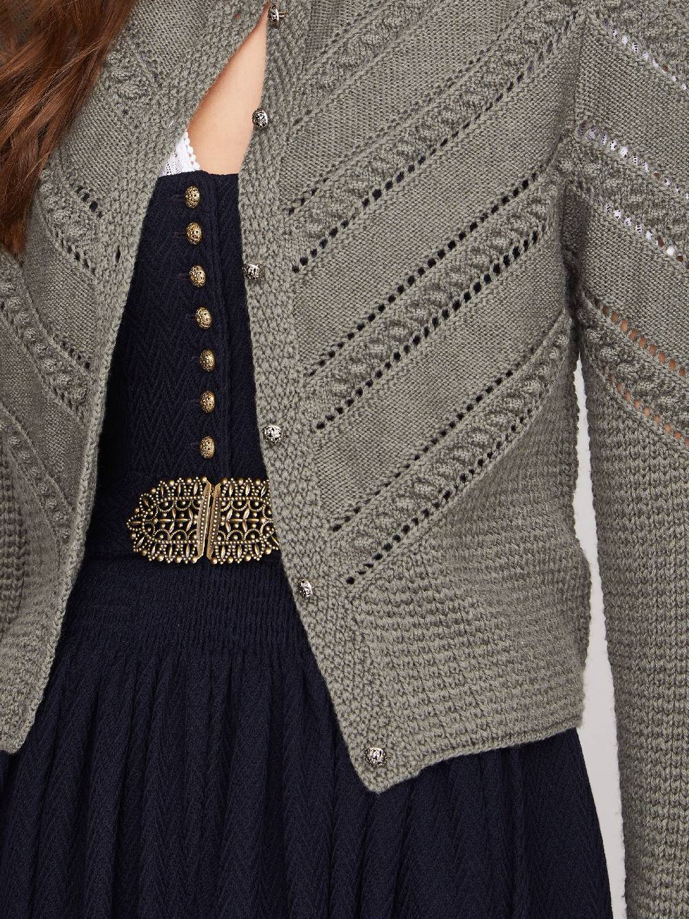 Limberry Thymian-grüne Strickjacke - OPHELIA THYMIAN Muttertagsangebot