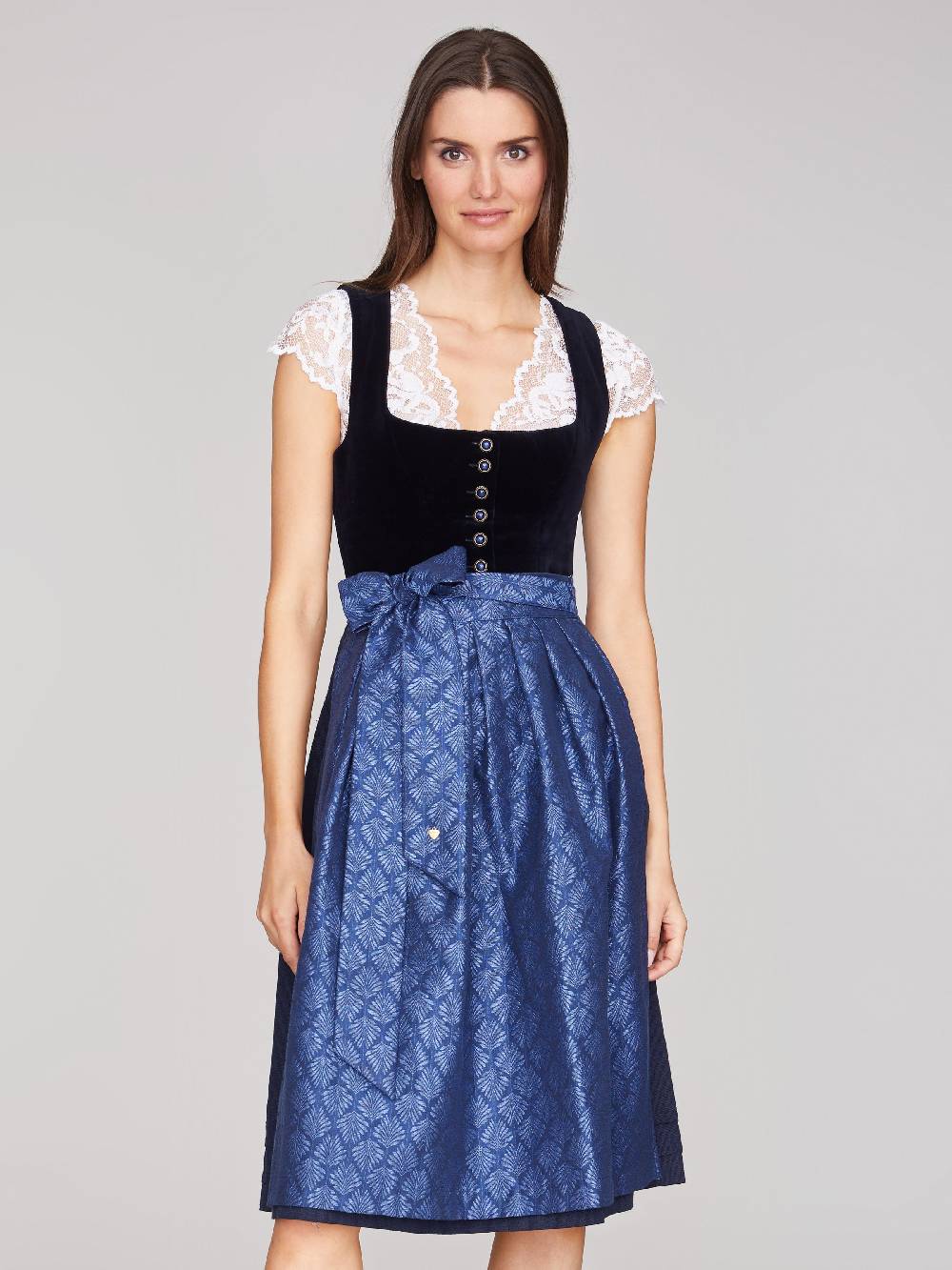 Limberry Blaues Dirndl mit Samt-Mieder - CAMILLA Valentinstagsangebot