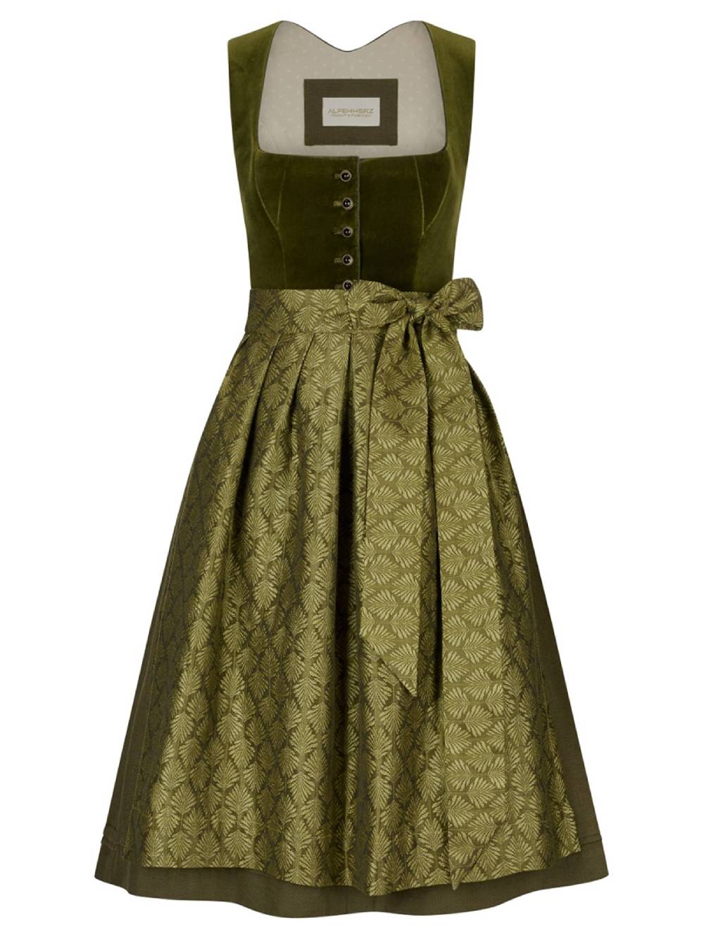 Limberry Olivgrünes Dirndl mit Samt-Mieder - CAMILLA Lagerräumung