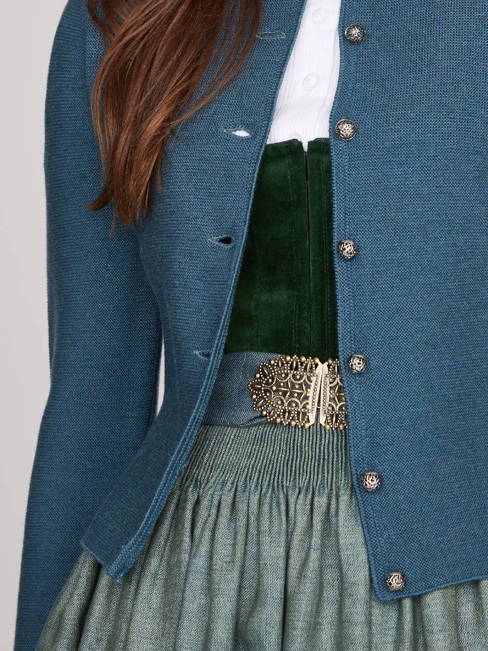 Limberry Taubenblaue Strickjacke - ALOISIA TAUBENBLAU Räumungsverkauf