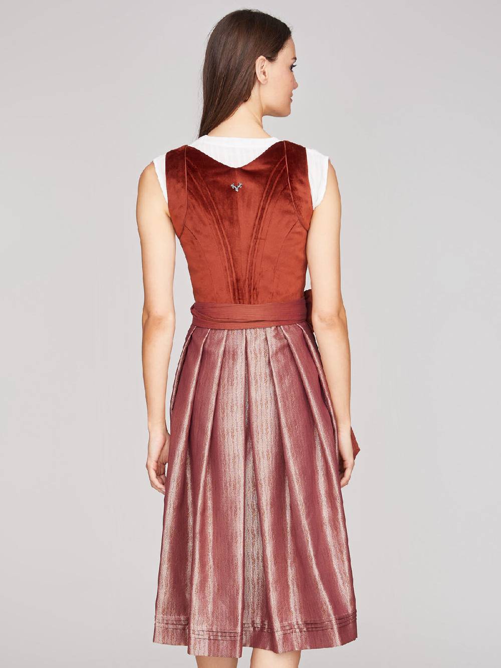 Limberry Rostrotes Dirndl mit Samt Mieder - NELLIE SAFFRON Kostenlose Rückgabe