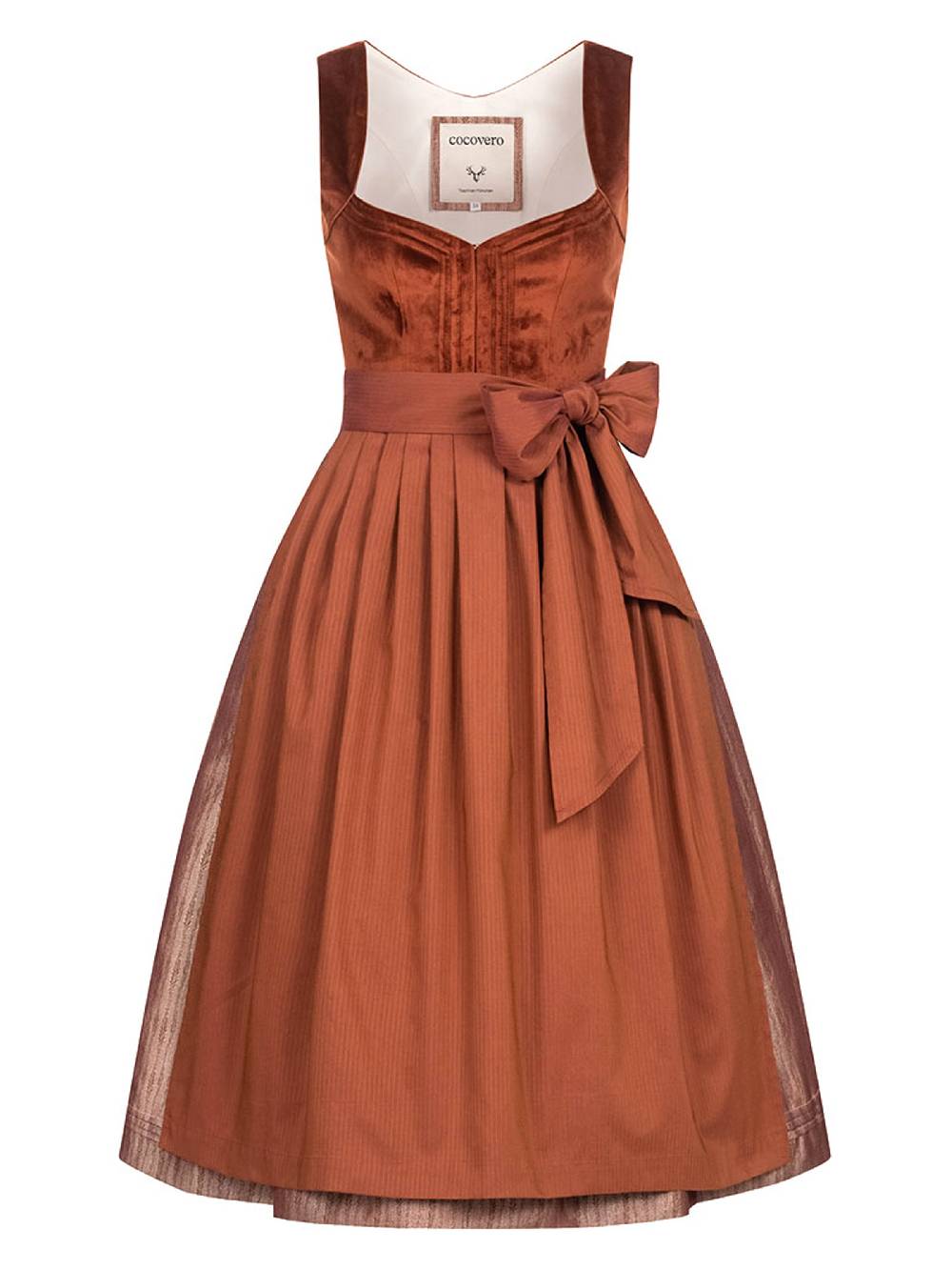 Limberry Rostrotes Dirndl mit Samt Mieder - NELLIE SAFFRON Kostenlose Rückgabe