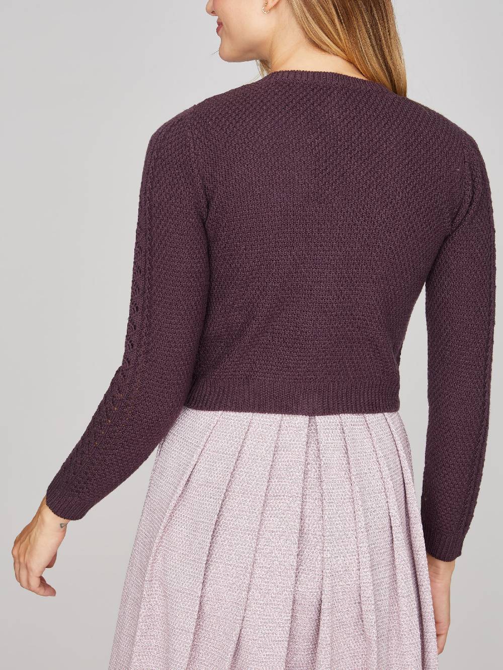 Limberry Brombeerfarbene Strickjacke - EVI Begrenzte Freigabe