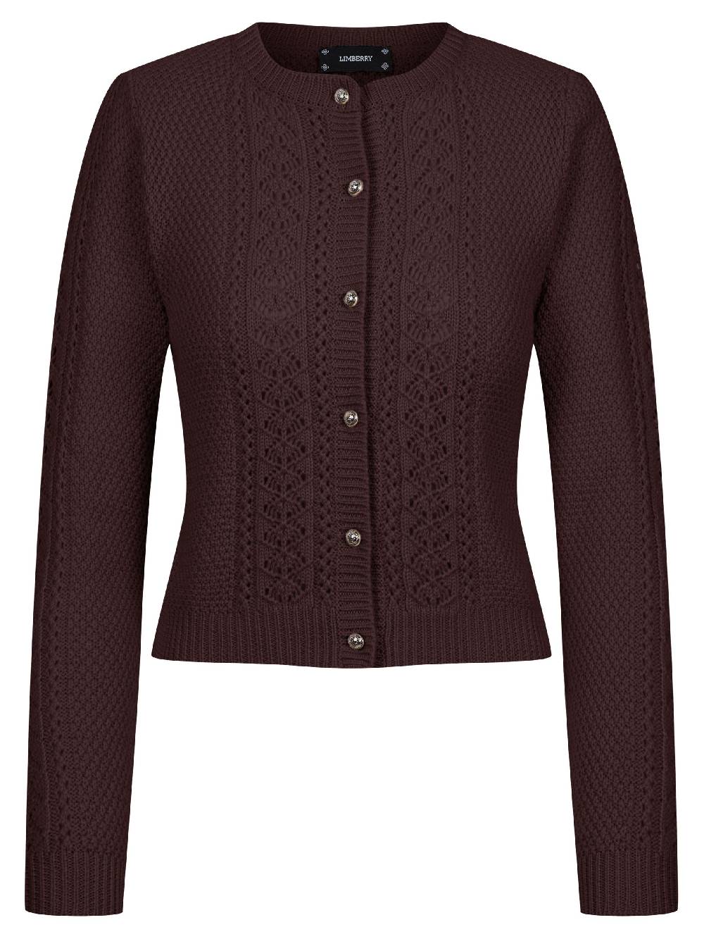 Limberry Brombeerfarbene Strickjacke - EVI Begrenzte Freigabe