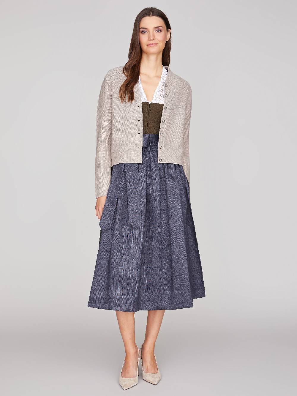 Limberry Olivfarbenes Dirndl - ANTONIA OLIV-ANTHRAZIT Letzte 2 Tage