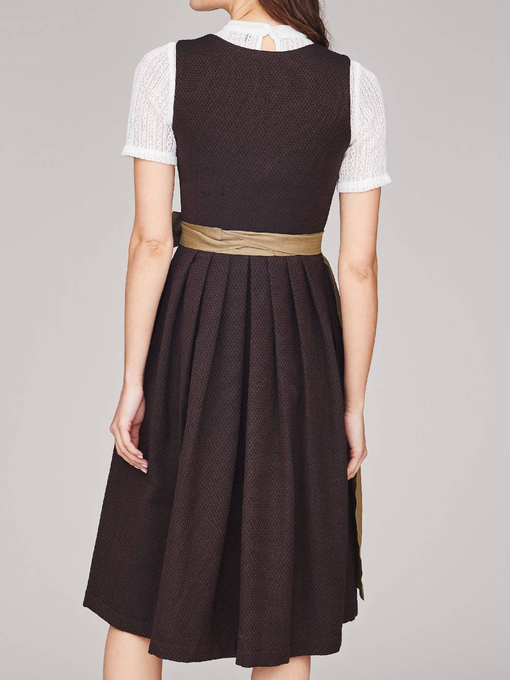 Limberry Dunkelbraunes strukturiertes Dirndl - RAVEN DARK BROWN Riesige Rabatte