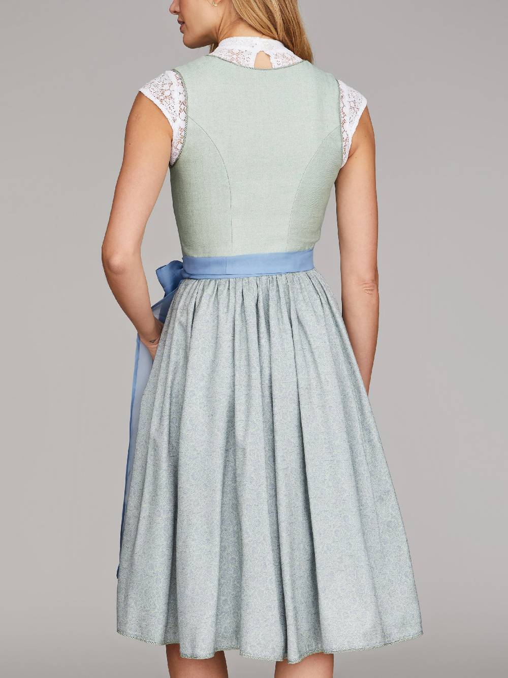 Limberry Salbei-farbenes Dirndl mit Leinen Mieder - ALCAMO SALBEI 2025