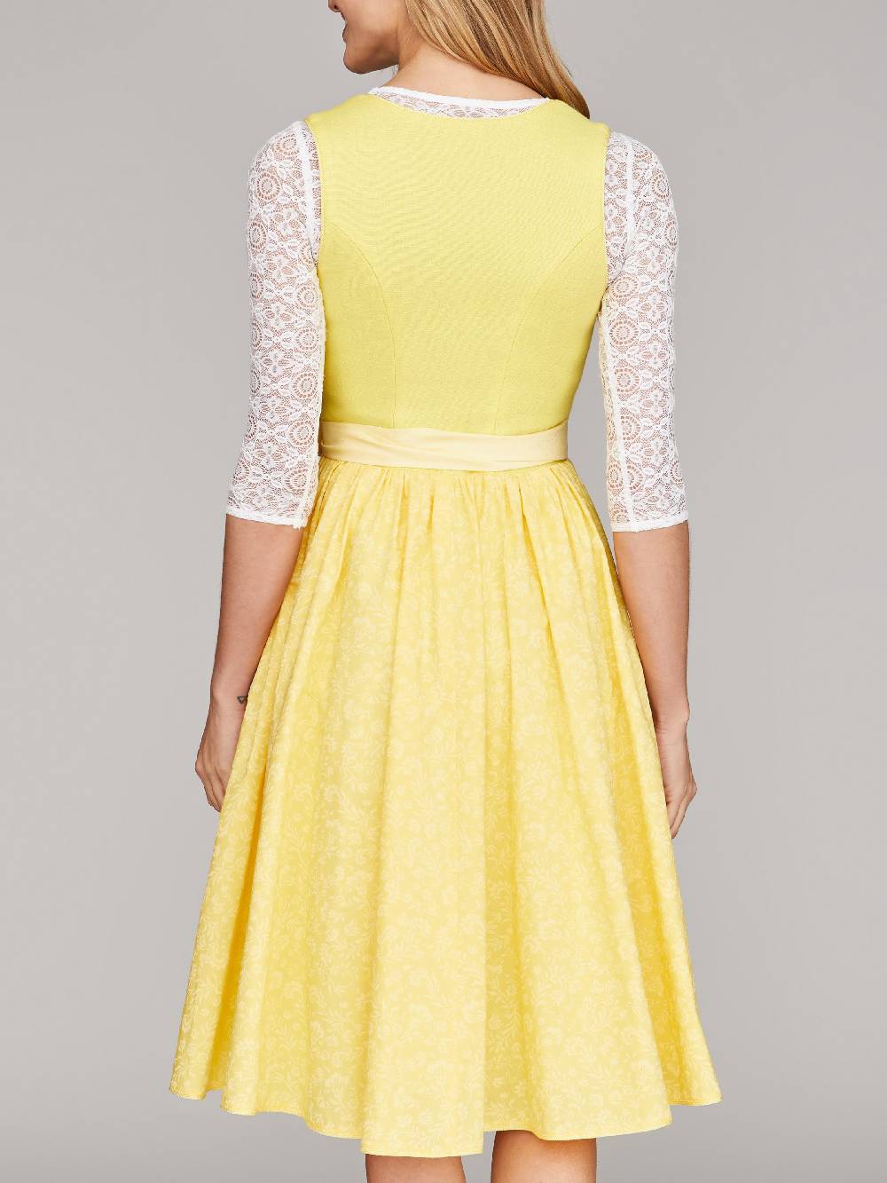 Limberry Zitronengelbes Dirndl mit Leinenmieder - ALMERIA ZITRONE Outlet