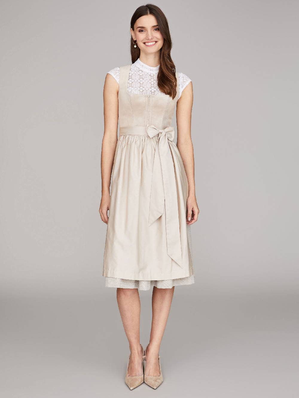 Limberry Beiges Samtdirndl - RUTH SANDSTONE Schlussverkauf