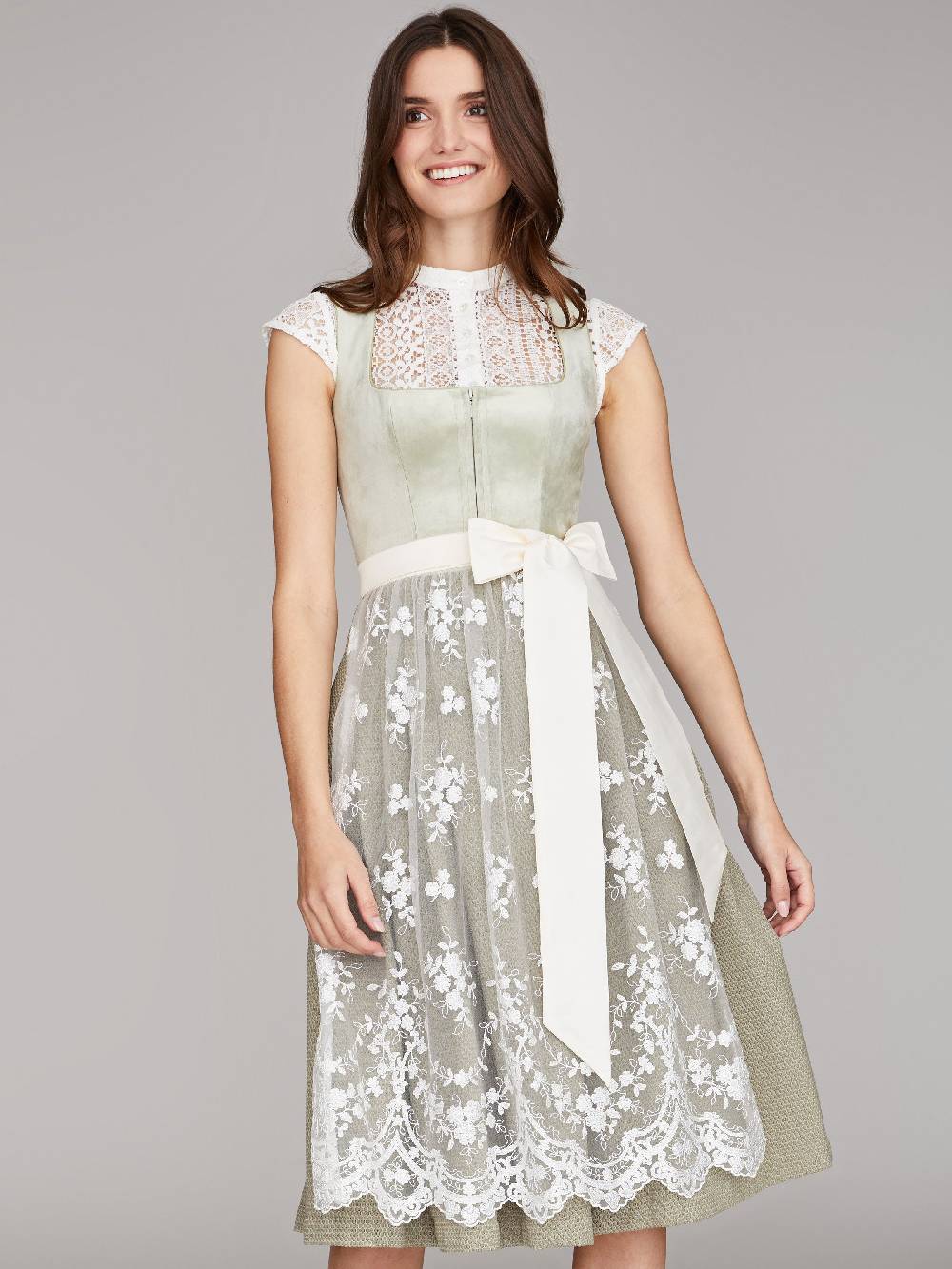 Limberry Salbeigrünes Samtdirndl - RUTH SAGE GREEN Günstiger Verkauf