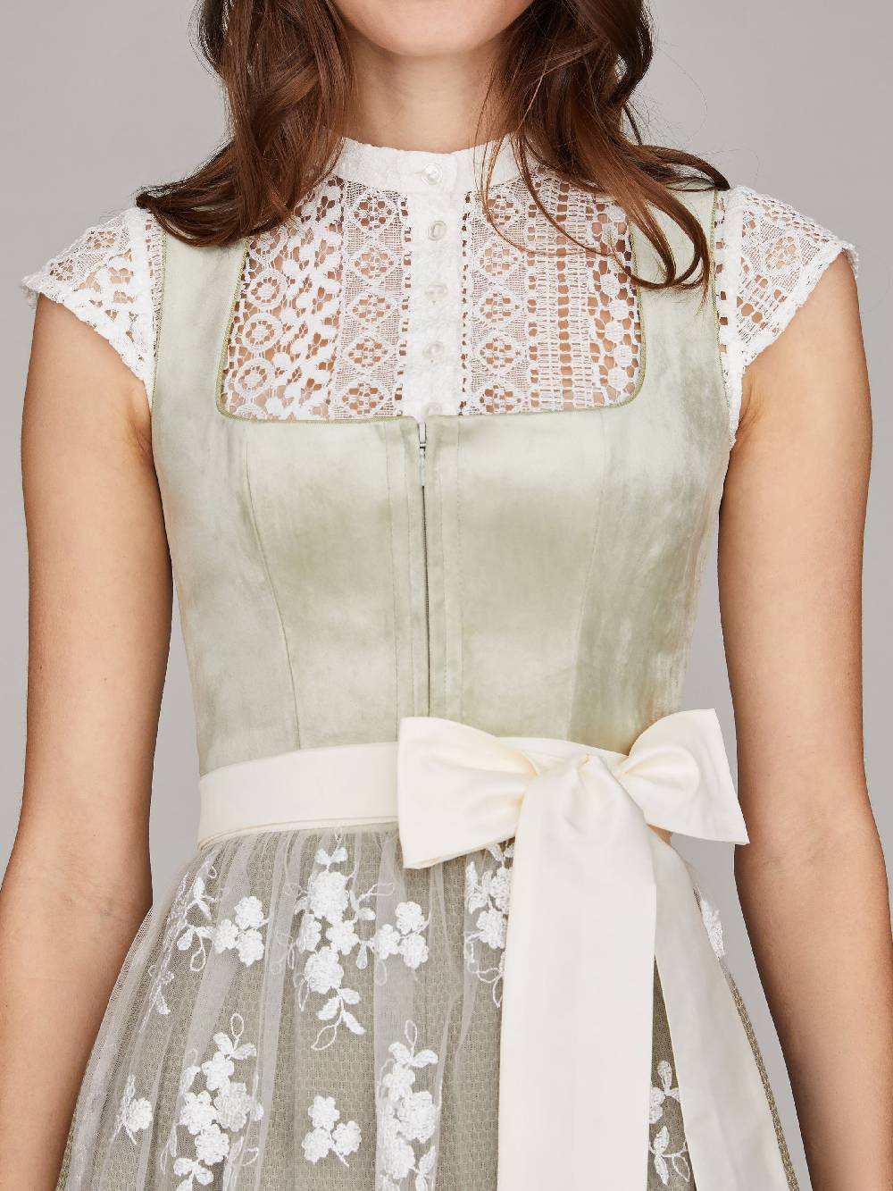 Limberry Salbeigrünes Samtdirndl - RUTH SAGE GREEN Günstiger Verkauf