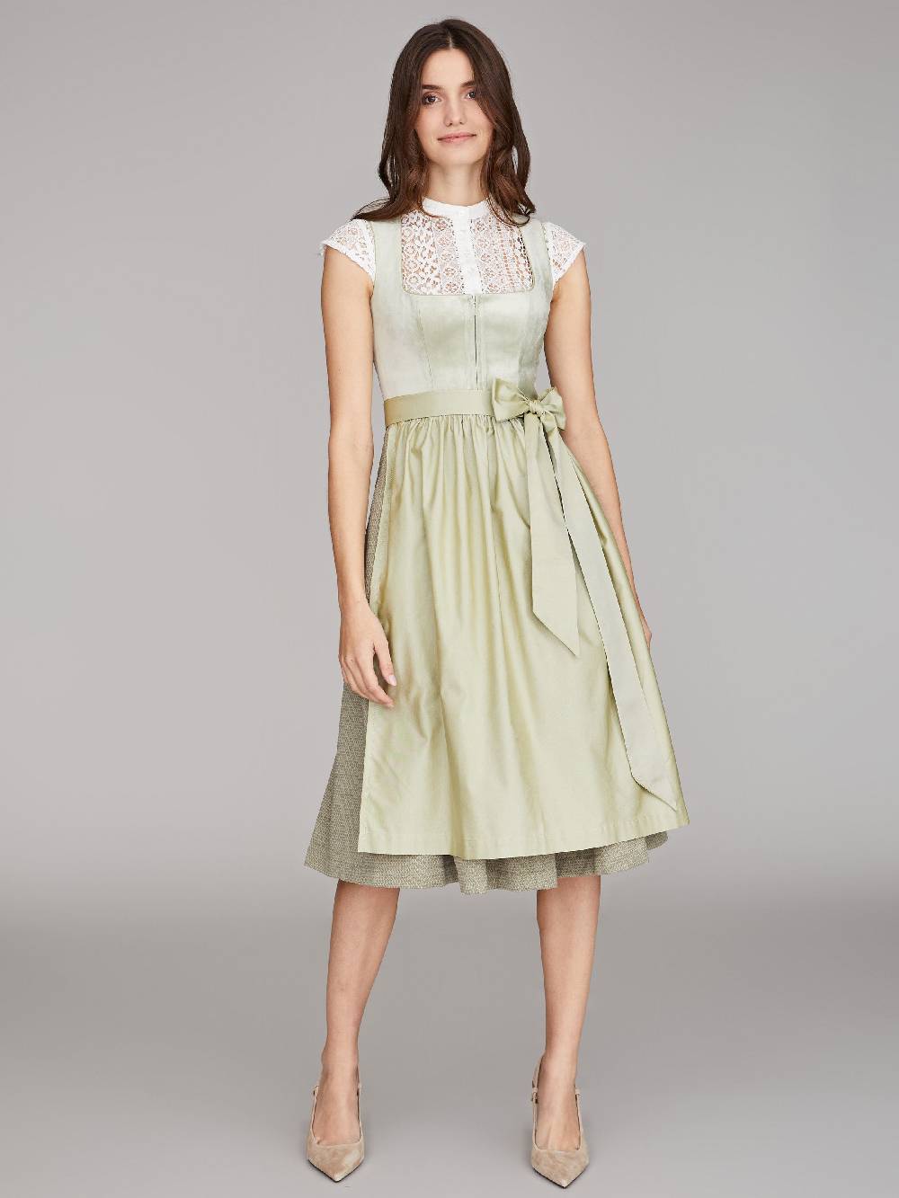 Limberry Salbeigrünes Samtdirndl - RUTH SAGE GREEN Günstiger Verkauf