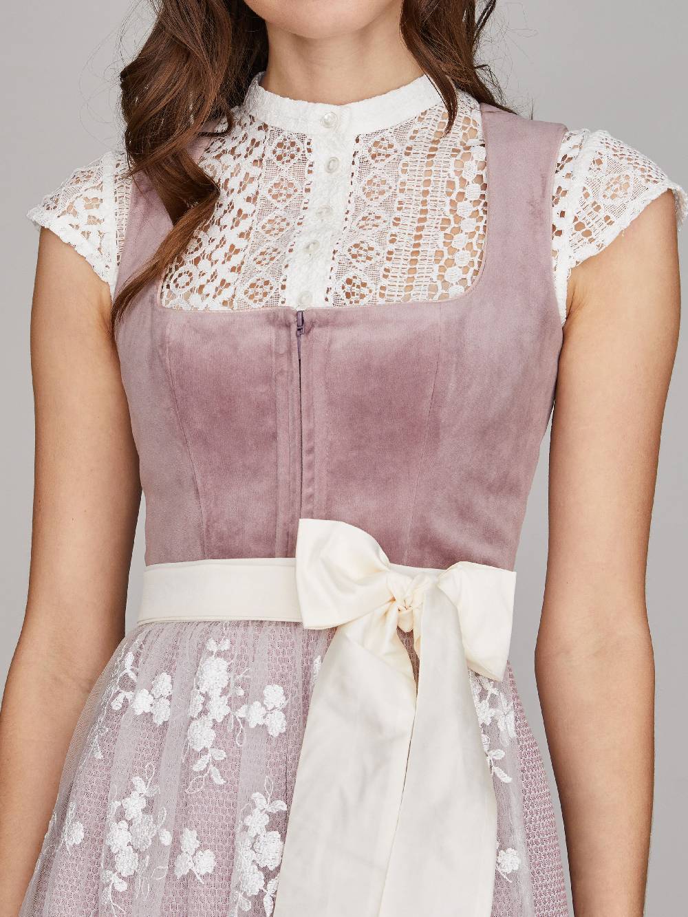 Limberry Mauvefarbenes Samtdirndl - RUTH MELLOW MAUVE Fabrikverkauf