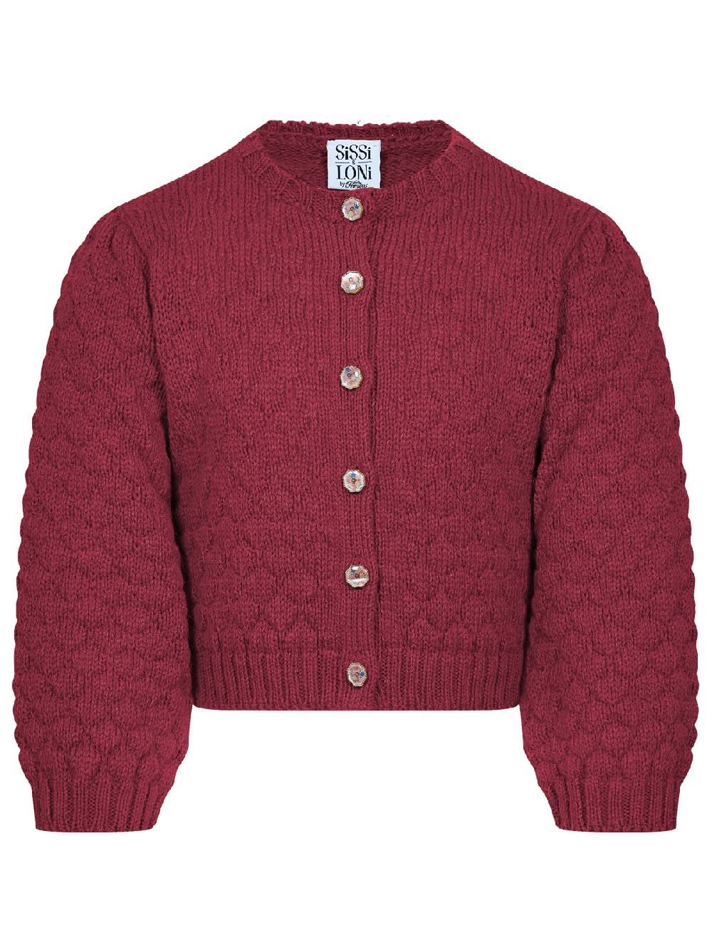 Limberry Dunkelrote Strickjacke für Kinder - INGE DUNKELROT Fabrik Onlineshop