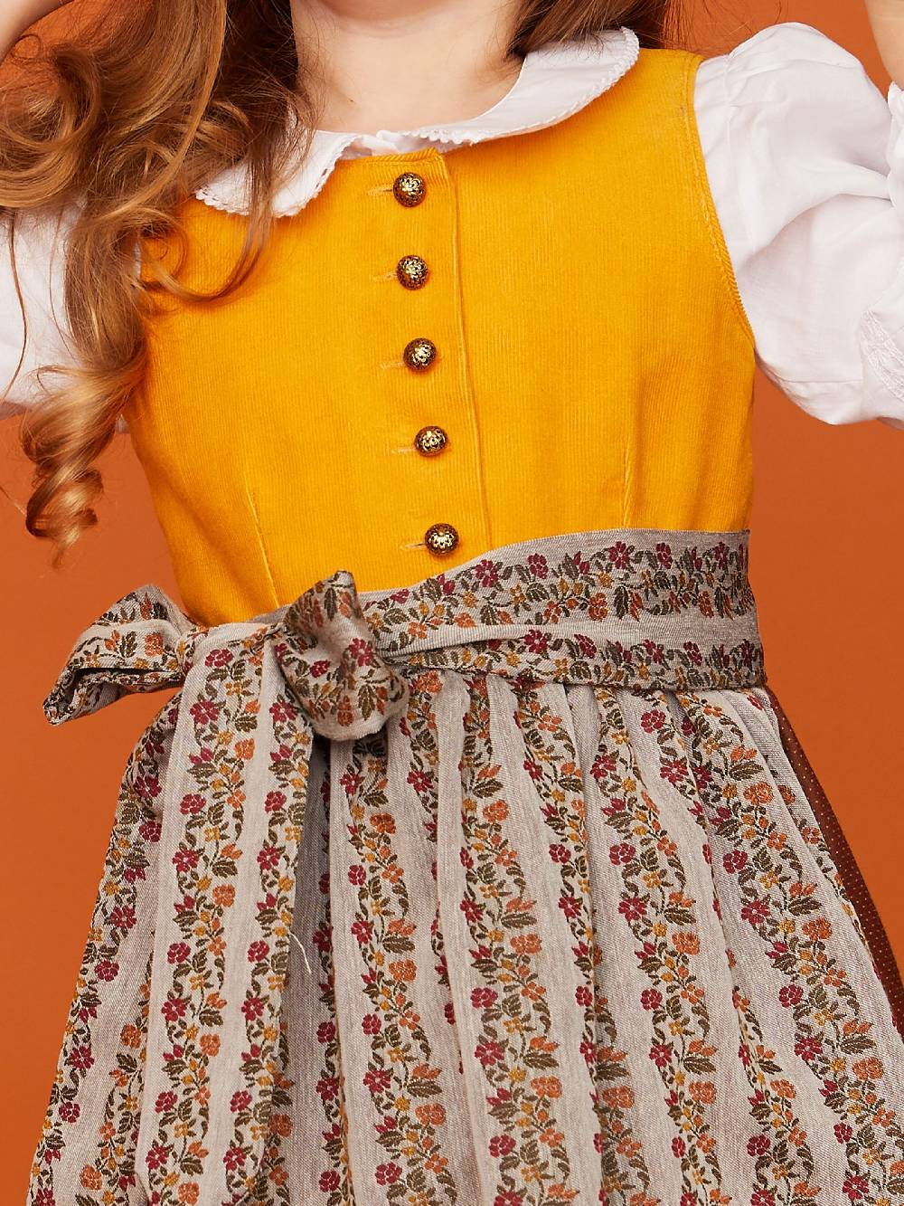 Limberry Senf-farbenes Kinderdirndl mit Schürze - SISSI SENF Flash Sale