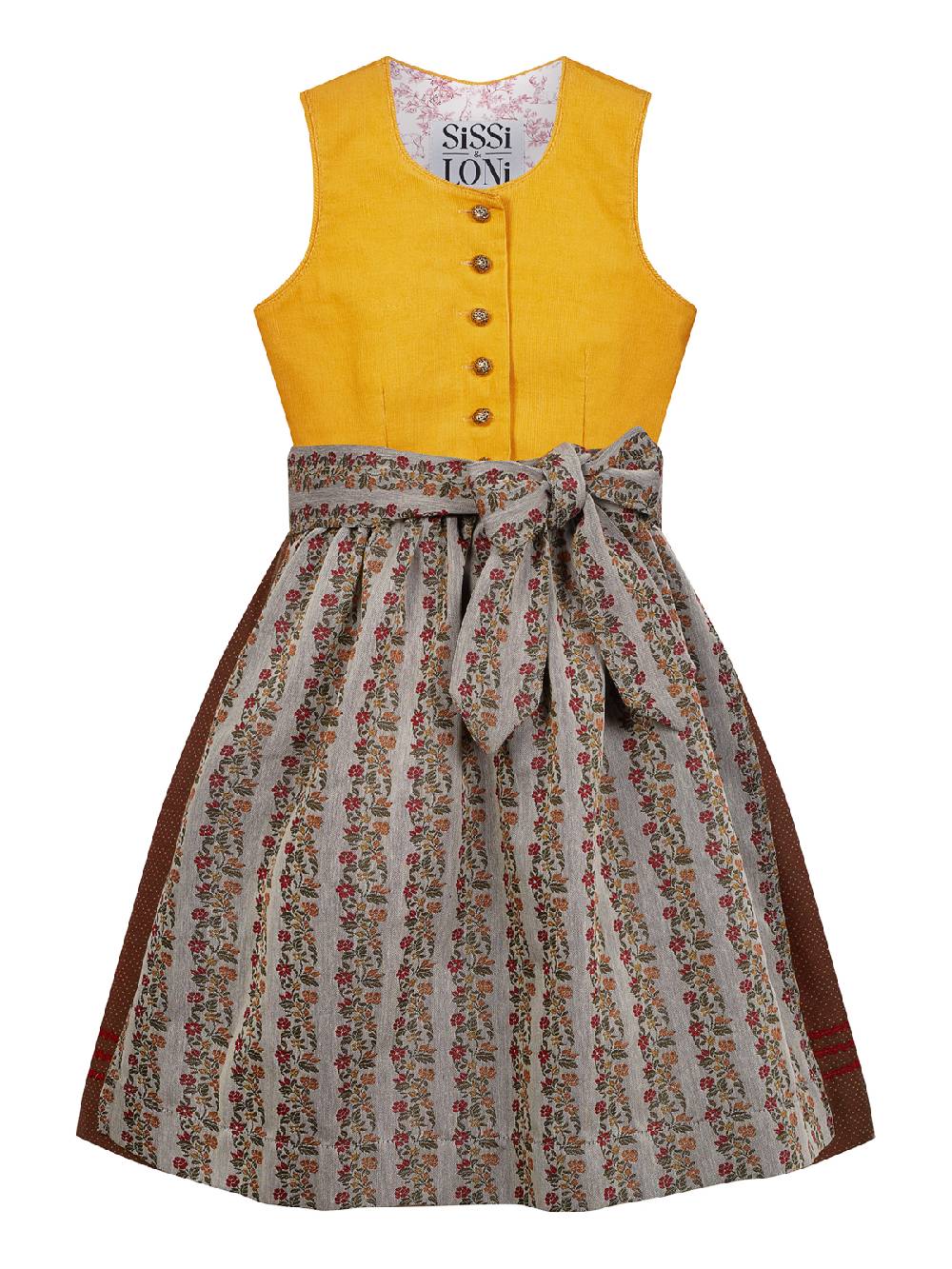 Limberry Senf-farbenes Kinderdirndl mit Schürze - SISSI SENF Flash Sale