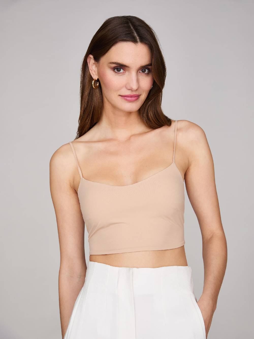 Limberry Nudefarbenes Croptop mit Spaghettiträgern - PAGE Heißer Verkauf