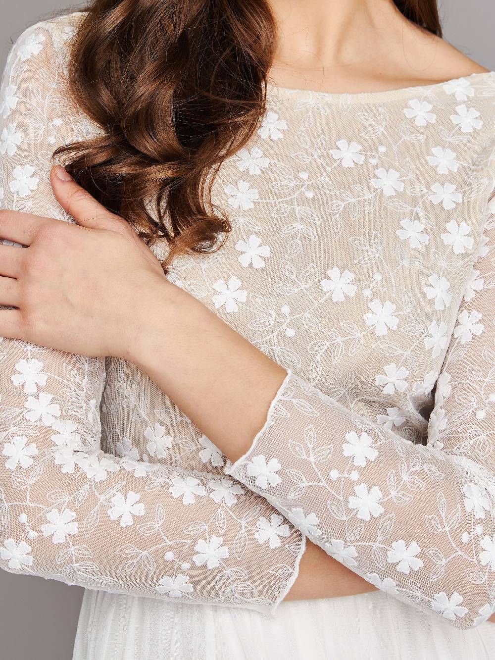 Limberry Cremefarbener Braut-Body mit tiefem Rückenausschnitt - LIA Top Angebot