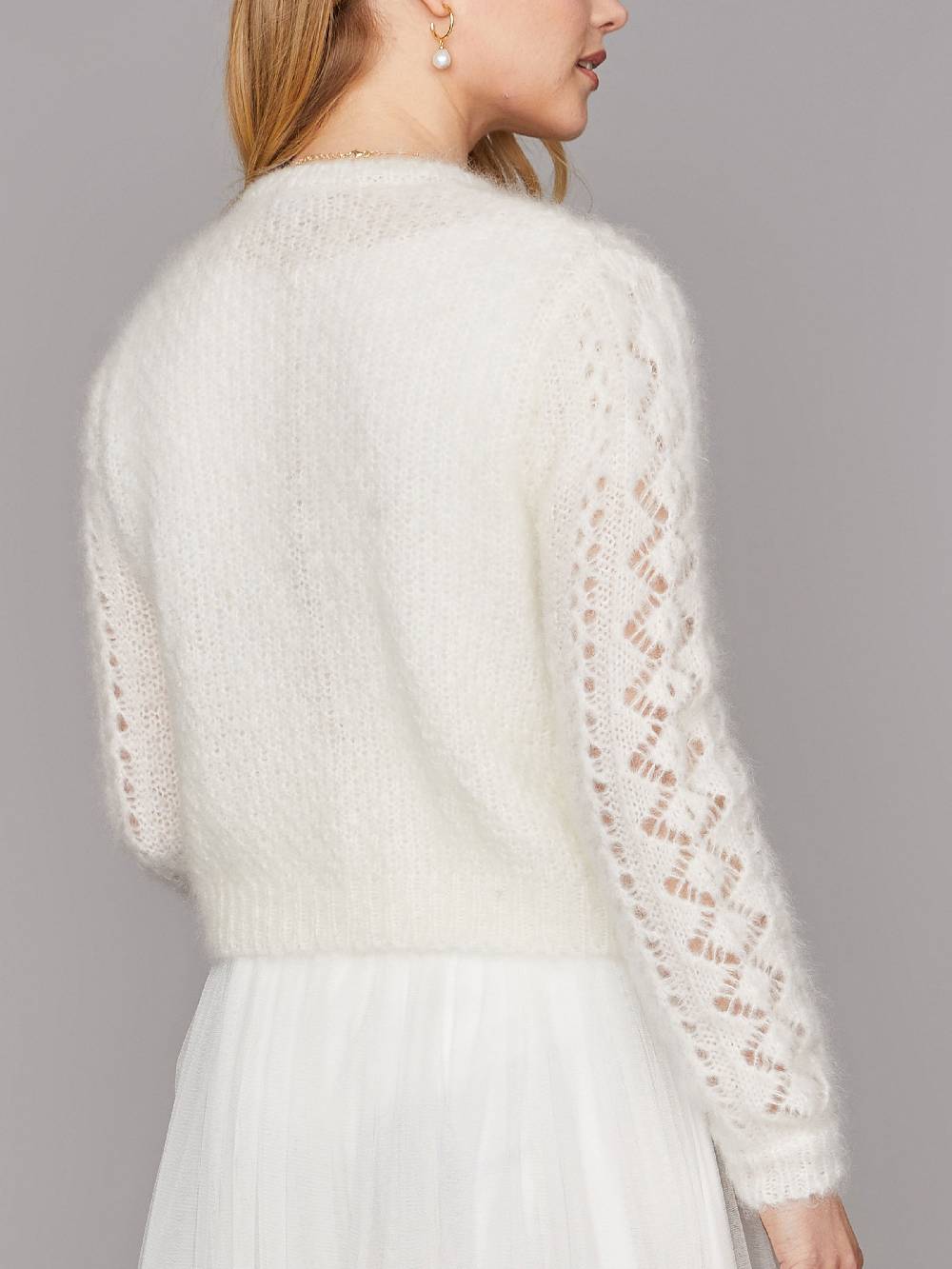 Limberry Braut-Strickjacke aus Mohair mit Perlenknöpfe - FLORA VIP-Rabatte