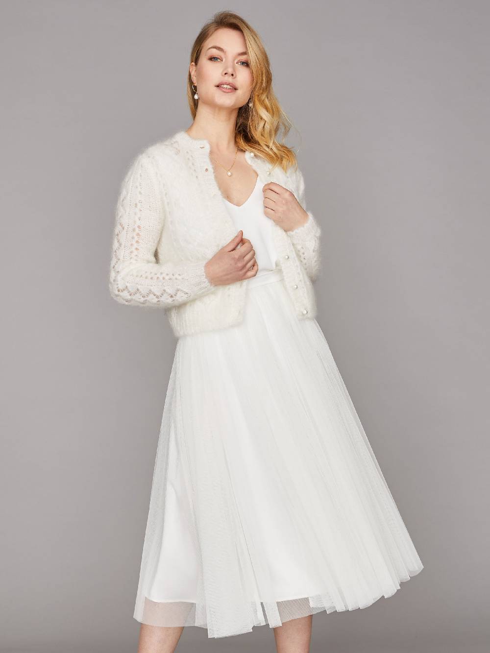 Limberry Braut-Strickjacke aus Mohair mit Perlenknöpfe - FLORA VIP-Rabatte