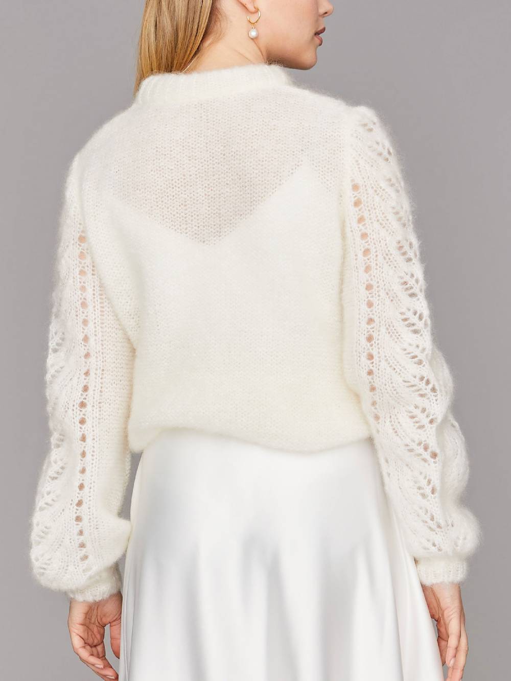 Limberry Braut-Pullover aus Mohair mit Ajourmuster - CLEO Tiefpreis