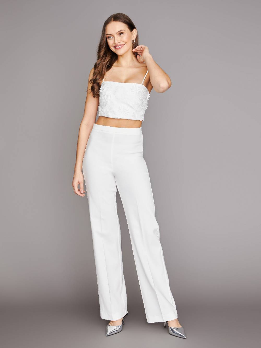 Limberry Cremefarbene Braut-Hose mit Bügelfalte - ADELE Wochenangebot