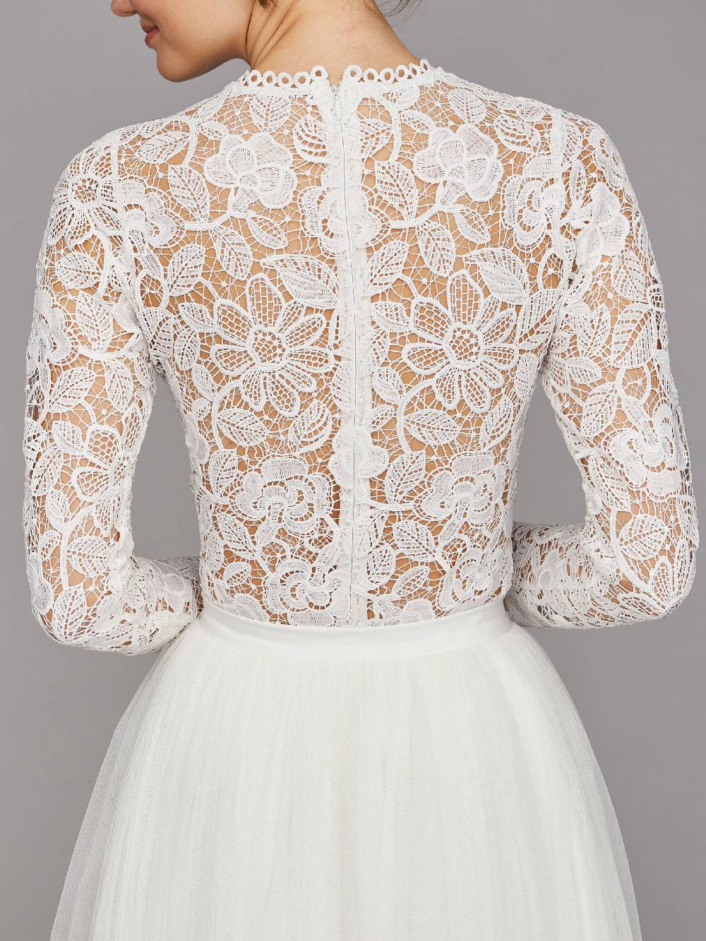 Limberry Langärmliger Braut-Body mit Blumen-Spitze - CARLA Sonderangebot der Fabrik
