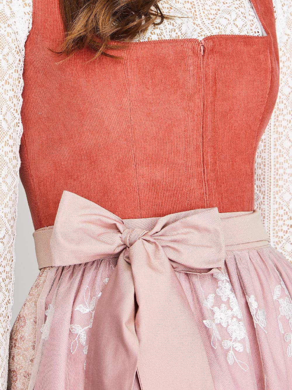Limberry Coral-farbenes Dirndl mit Cord-Mieder - CAMILLE DUSTY ROSE VIP-Rabatte