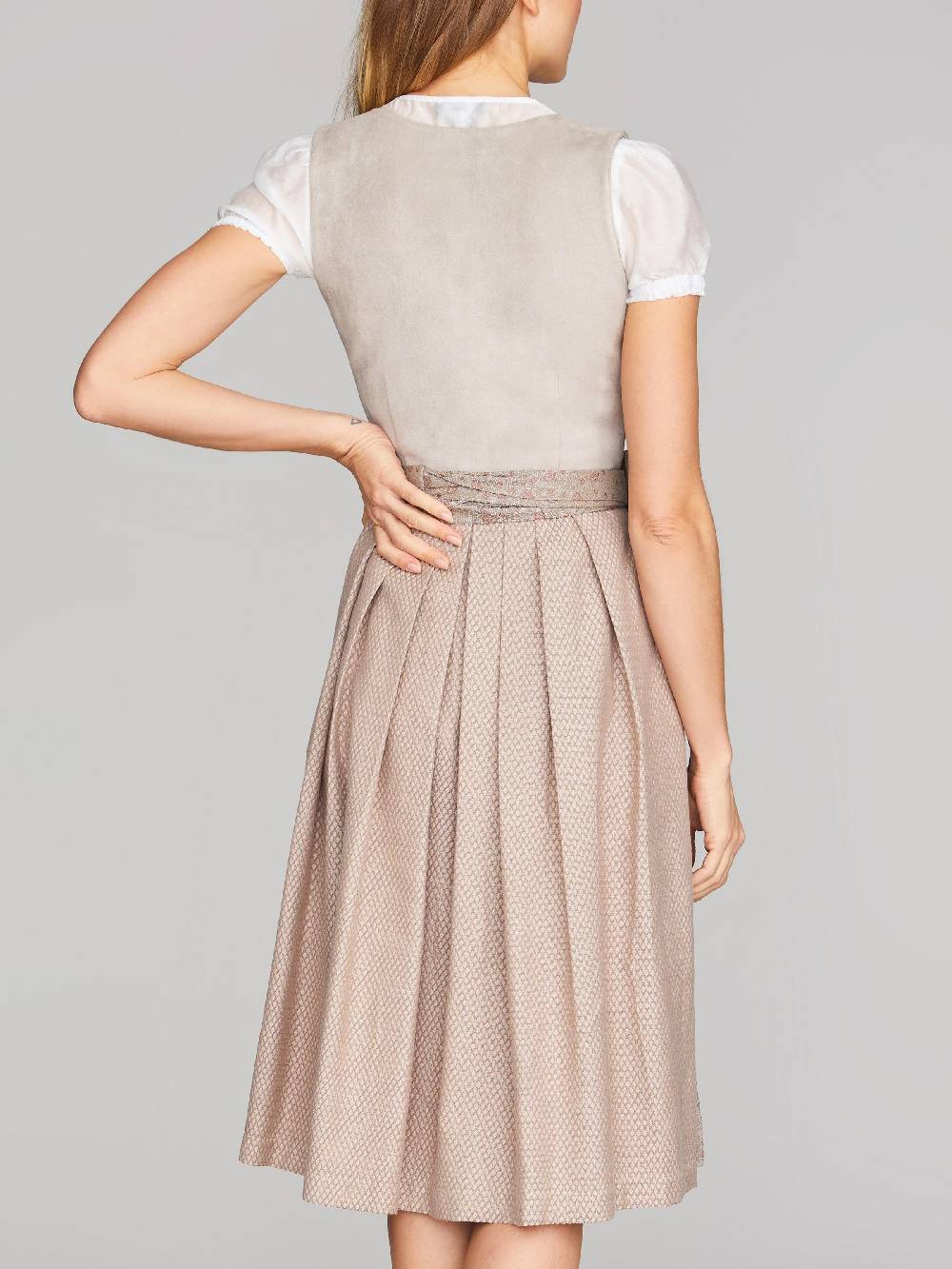 Limberry Beiges Dirndl mit Velours-Mieder - JULIE TAN Super Sparpreis