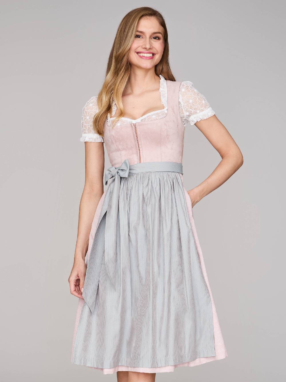 Limberry Rosé-farbenes Dirndl mit Velours-Mieder - ISOBEL VINTAGE ROSE Bis zu 60% Rabatt