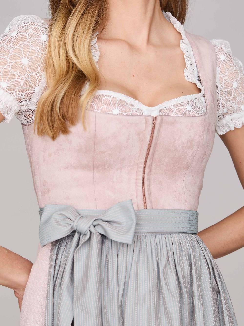 Limberry Rosé-farbenes Dirndl mit Velours-Mieder - ISOBEL VINTAGE ROSE Bis zu 60% Rabatt