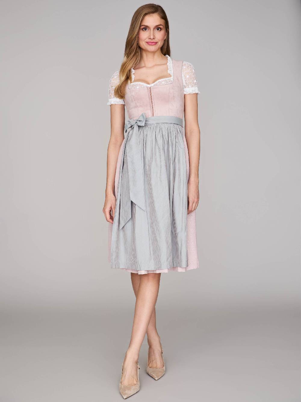 Limberry Rosé-farbenes Dirndl mit Velours-Mieder - ISOBEL VINTAGE ROSE Bis zu 60% Rabatt