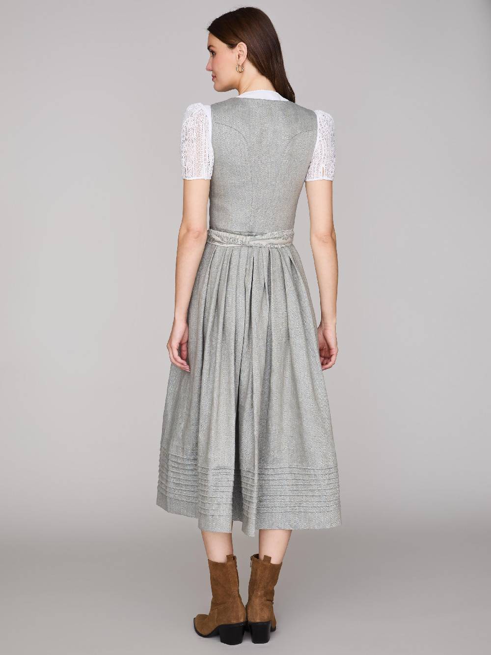 Limberry Hellgraues Dirndl aus Leinen - MONIKA CLOUD BLUE JADE Super Rabatt