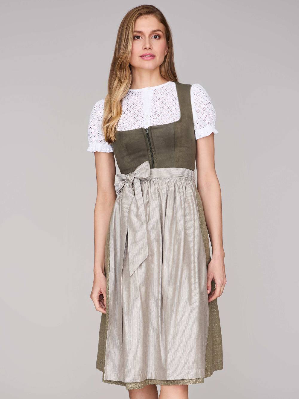 Limberry Moosgrünes Dirndl mit Velours-Mieder - ISOBEL MOSSY GREEN Riesige Rabatte