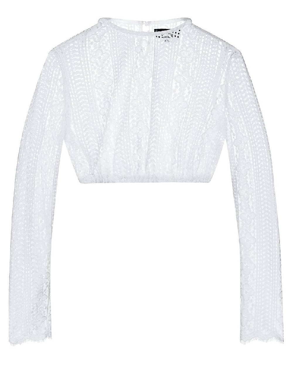 Limberry Hochgeschlossene Spitzen Dirndlbluse - ANEMONE WEISS 2025