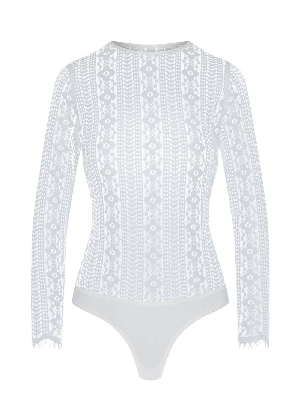 Limberry Weißer Langarm-Spitzenbody - CLEMENTINE WEISS Günstiger Verkauf