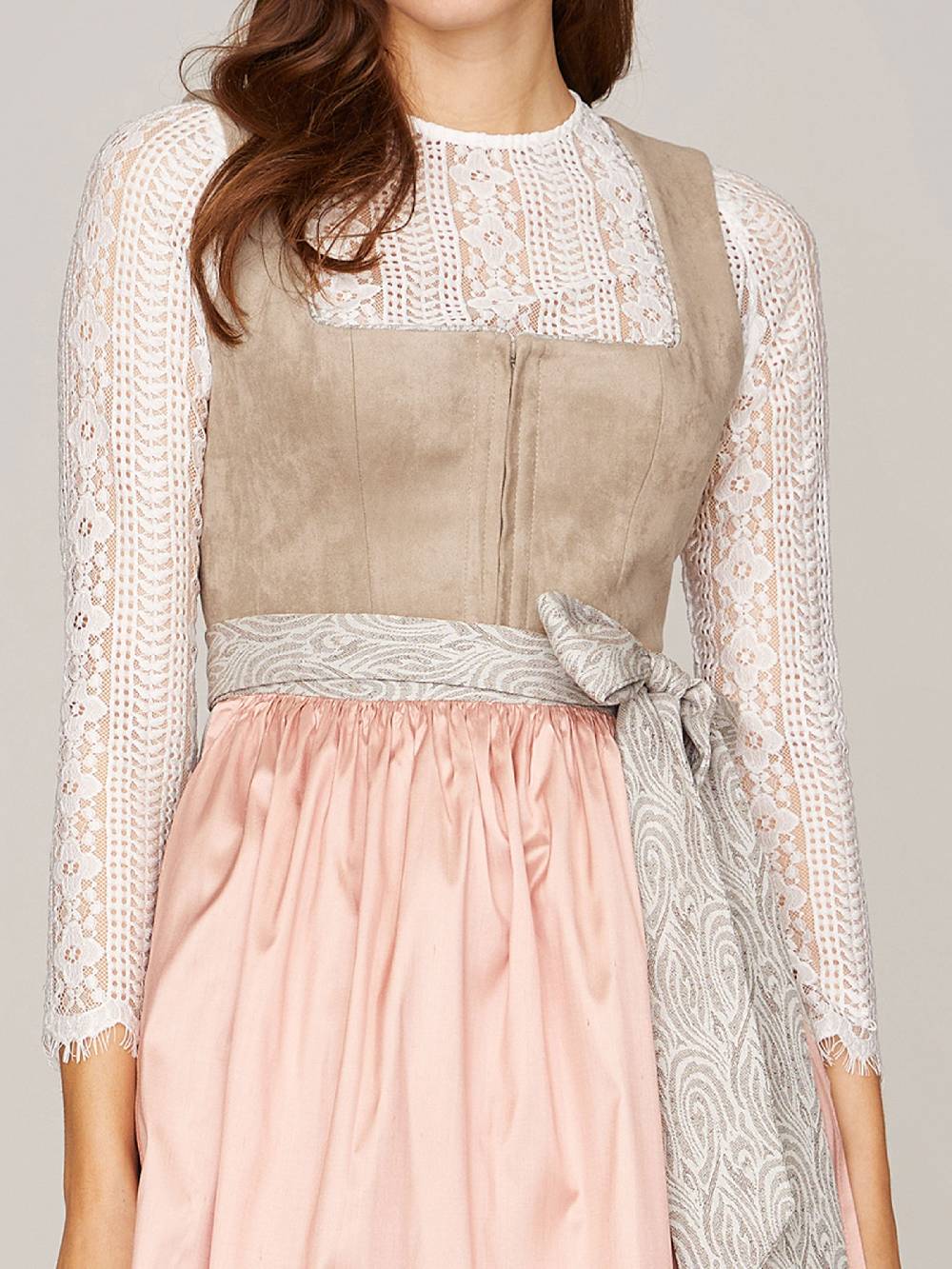 Limberry Hellbeiges Dirndl im Animalprint - KIRA SAND Kostenloser Versand