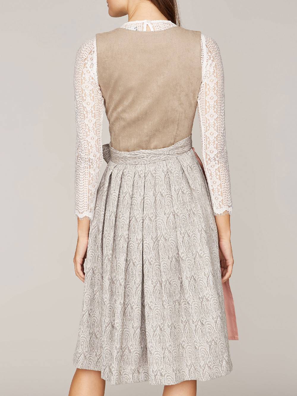 Limberry Hellbeiges Dirndl im Animalprint - KIRA SAND Kostenloser Versand