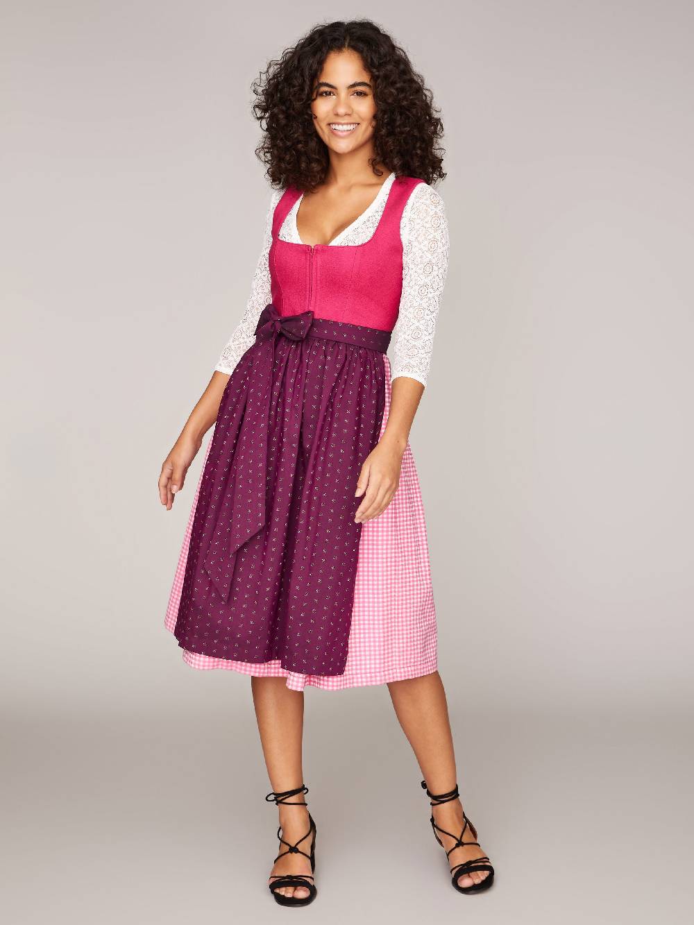 Limberry Pinkes Dirndl mit Leinen-Mieder - MIRANDA PINK Fabrikpreis