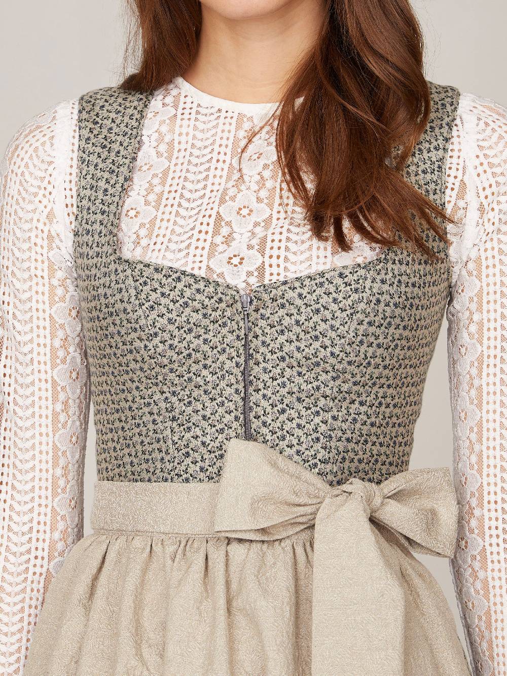 Limberry Beige-Blaues Dirndl - ANNE SMOKE BLUE Flash Sale